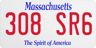 MA license plate 308SR6