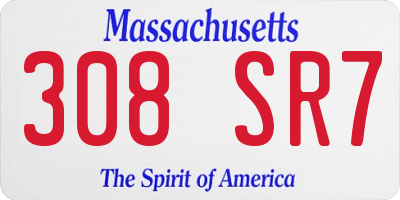 MA license plate 308SR7