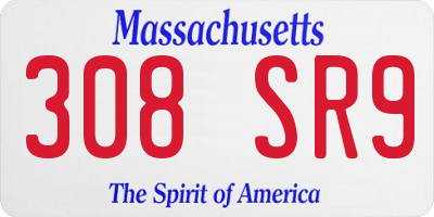 MA license plate 308SR9