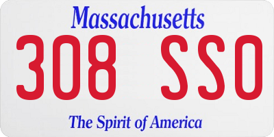 MA license plate 308SS0