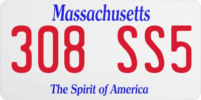 MA license plate 308SS5