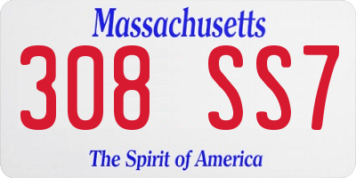 MA license plate 308SS7