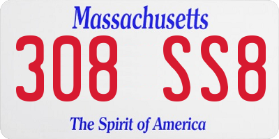 MA license plate 308SS8