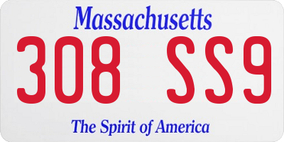 MA license plate 308SS9