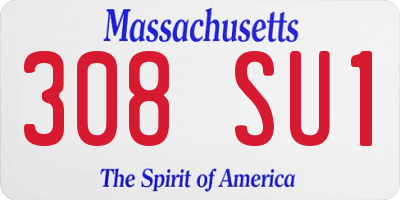MA license plate 308SU1