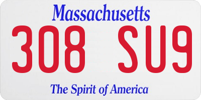 MA license plate 308SU9