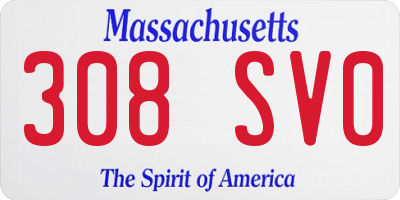 MA license plate 308SV0