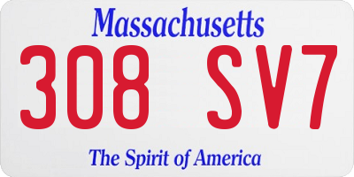 MA license plate 308SV7