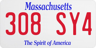 MA license plate 308SY4