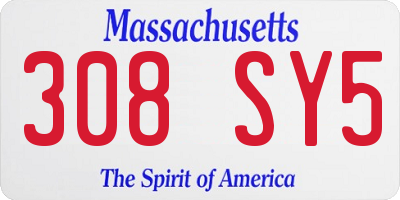 MA license plate 308SY5