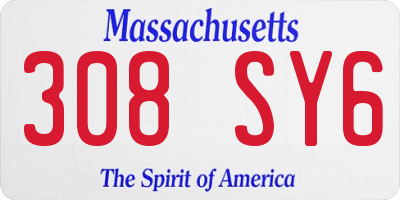 MA license plate 308SY6