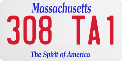 MA license plate 308TA1