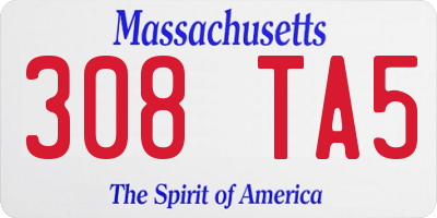 MA license plate 308TA5