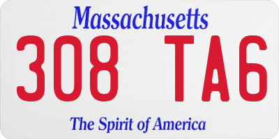 MA license plate 308TA6