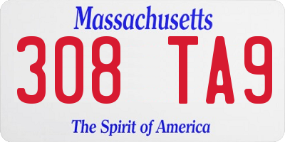 MA license plate 308TA9