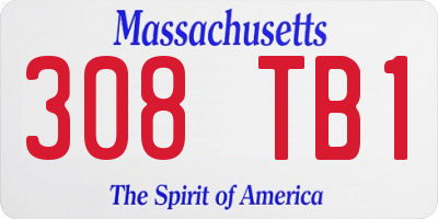 MA license plate 308TB1