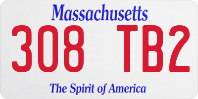 MA license plate 308TB2