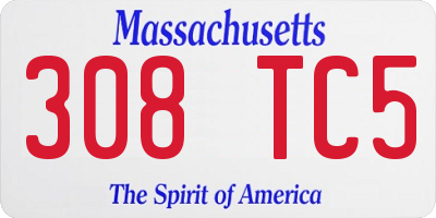 MA license plate 308TC5