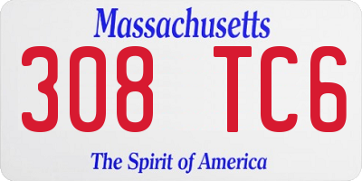 MA license plate 308TC6