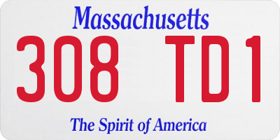 MA license plate 308TD1
