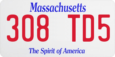 MA license plate 308TD5