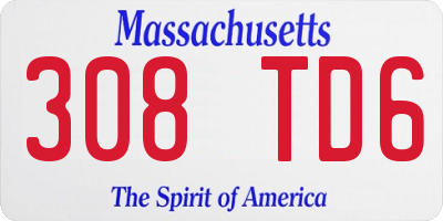 MA license plate 308TD6