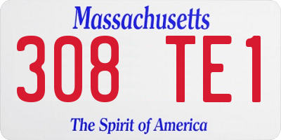 MA license plate 308TE1