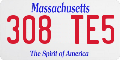MA license plate 308TE5