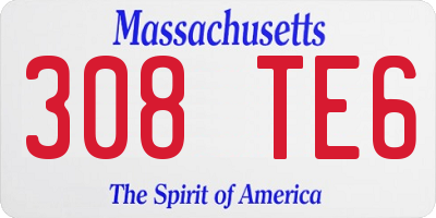 MA license plate 308TE6