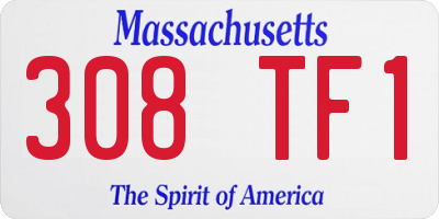 MA license plate 308TF1