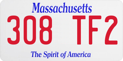 MA license plate 308TF2