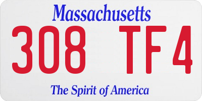 MA license plate 308TF4