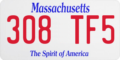 MA license plate 308TF5