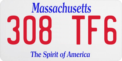 MA license plate 308TF6