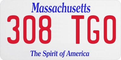 MA license plate 308TG0