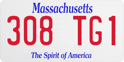 MA license plate 308TG1