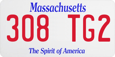 MA license plate 308TG2