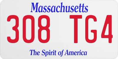MA license plate 308TG4