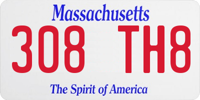 MA license plate 308TH8