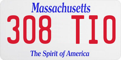 MA license plate 308TI0