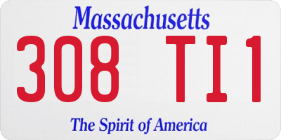 MA license plate 308TI1