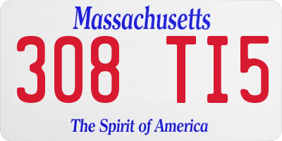 MA license plate 308TI5