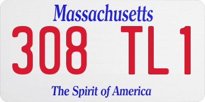 MA license plate 308TL1