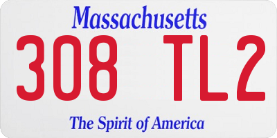 MA license plate 308TL2