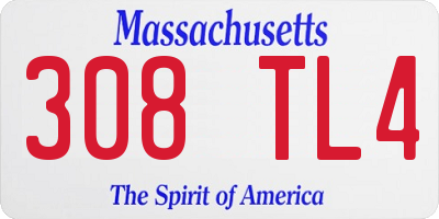 MA license plate 308TL4