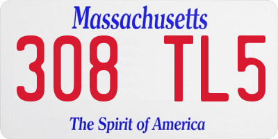 MA license plate 308TL5
