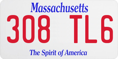 MA license plate 308TL6