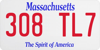 MA license plate 308TL7