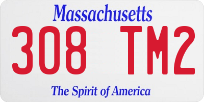 MA license plate 308TM2