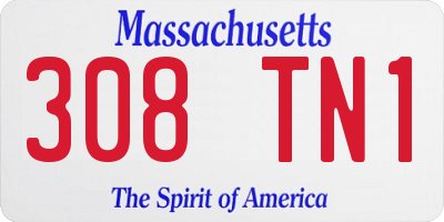 MA license plate 308TN1